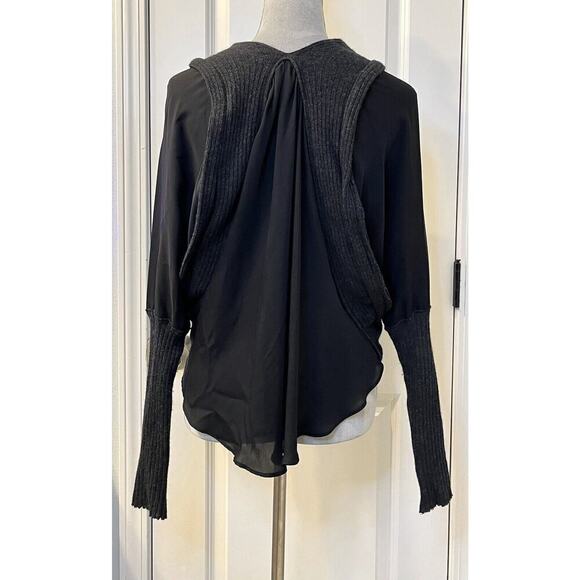 HEATHER Silk/Cashmere/Wool Blend Women’s Open Front Cropped Sweater Quiet Luxury - Picture 4 of 7